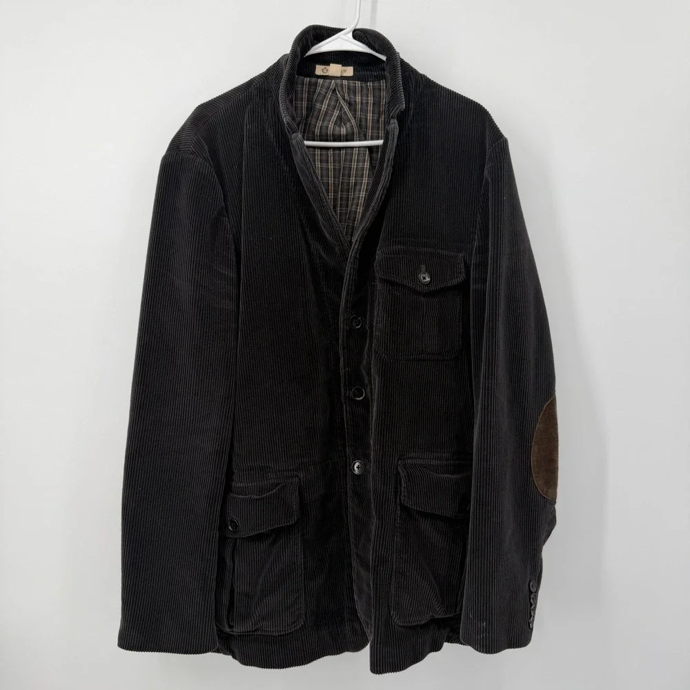 J. Crew Ludlow Jacket Dark‎ Gray Corduroy Elbow Patches Mens Size XL Professor